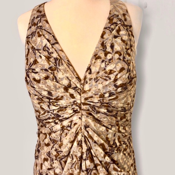 Elegant Silk Golden Evening Gown by Chetta B - Picture 4 of 7